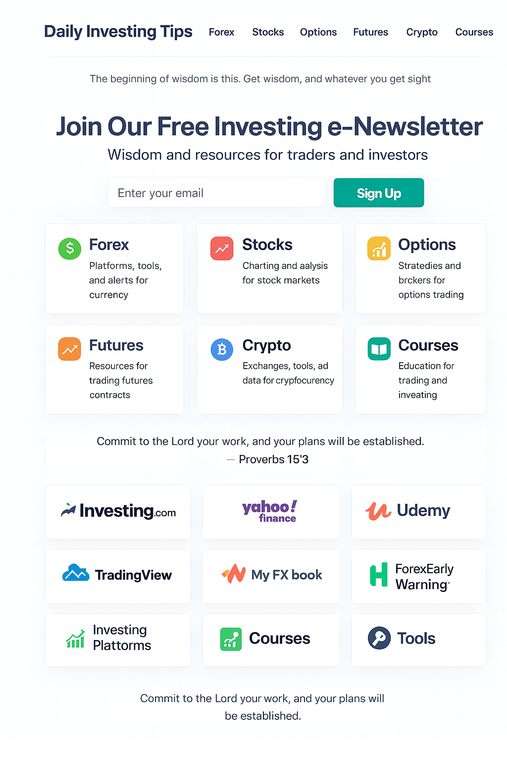 Daily Investing Tips Mockup